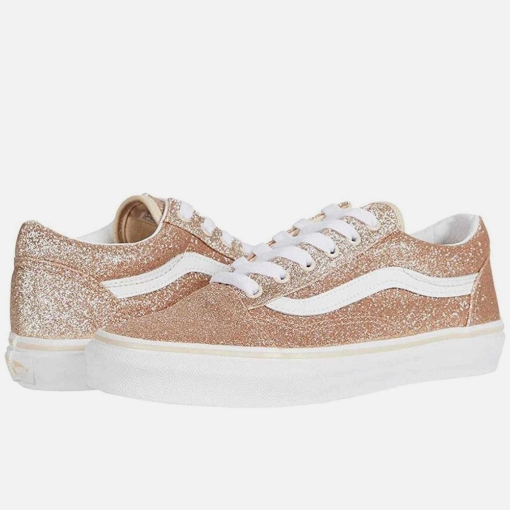 ♾️♡VANS Old Skool Gold Glitter Skate Shoes